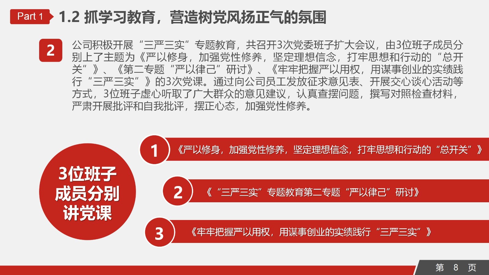 基层党建党委党支部全面工作汇报PPT8