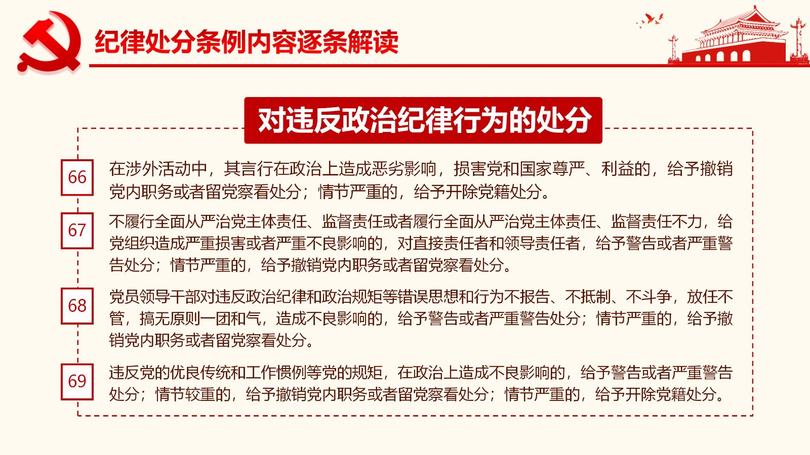 纪律处分条例详解与案例分析PPT66