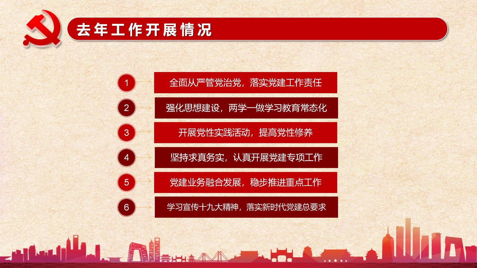 年终党建工作总结与成果PPT模板5