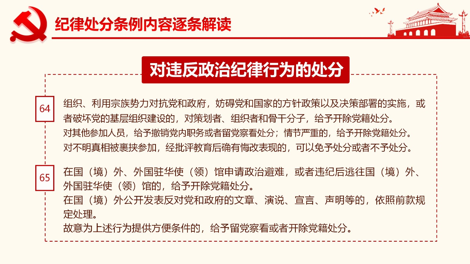 纪律处分条例详解与案例分析PPT65