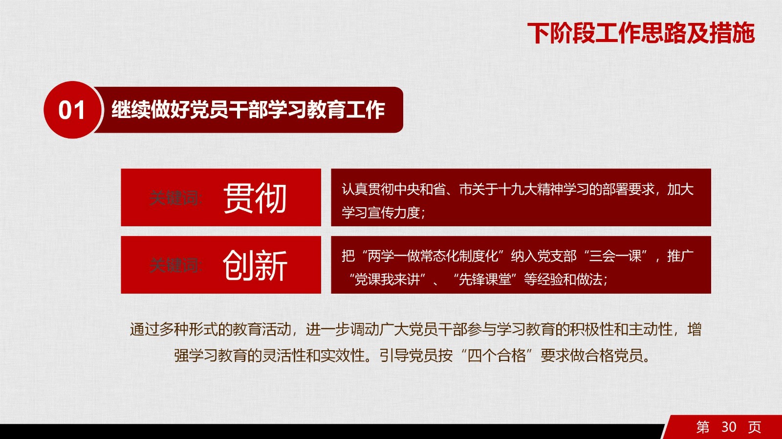 基层党委年终党建工作总结与展望PPT模板30