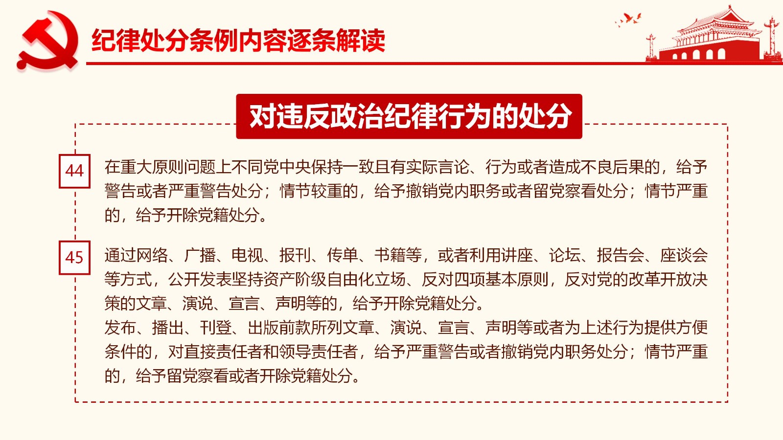 纪律处分条例详解与案例分析PPT54