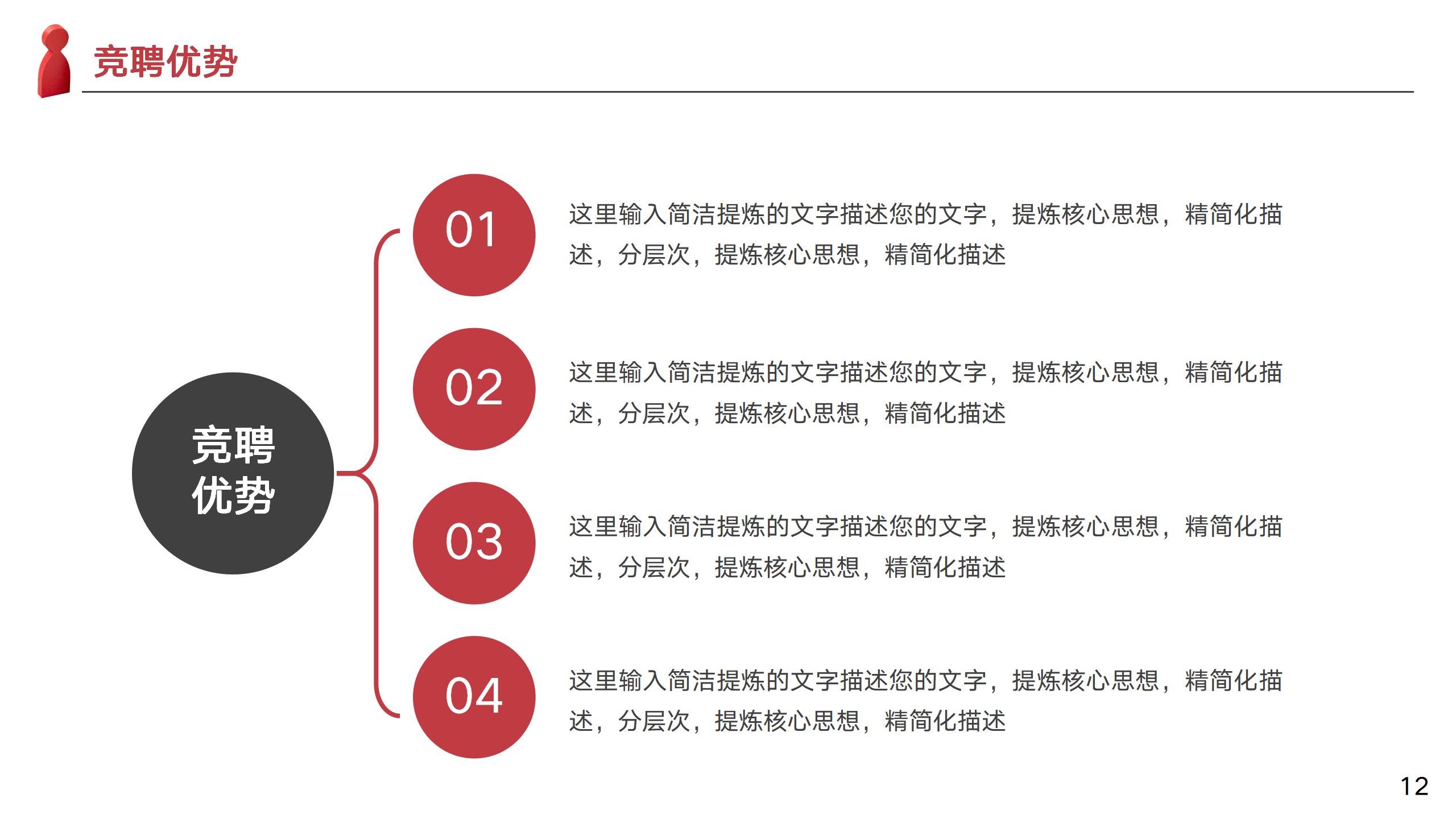 红色简约岗位竞聘PPT模板12