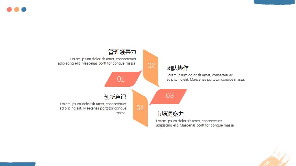 橙色清新简约PPT求职简历