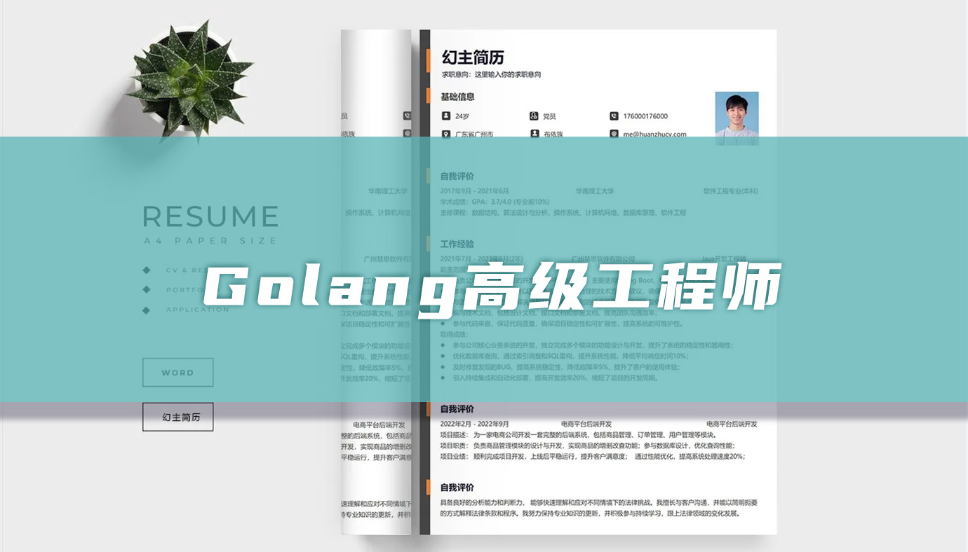 Golang高级工程师个人简历