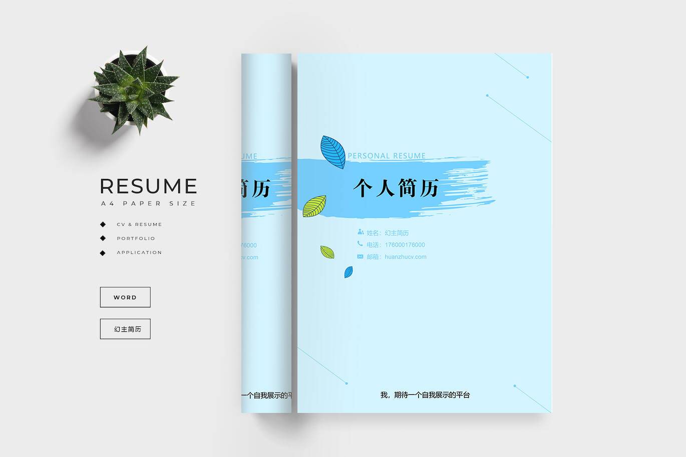 FMX-000199小清晰优秀简历模板封面模板/