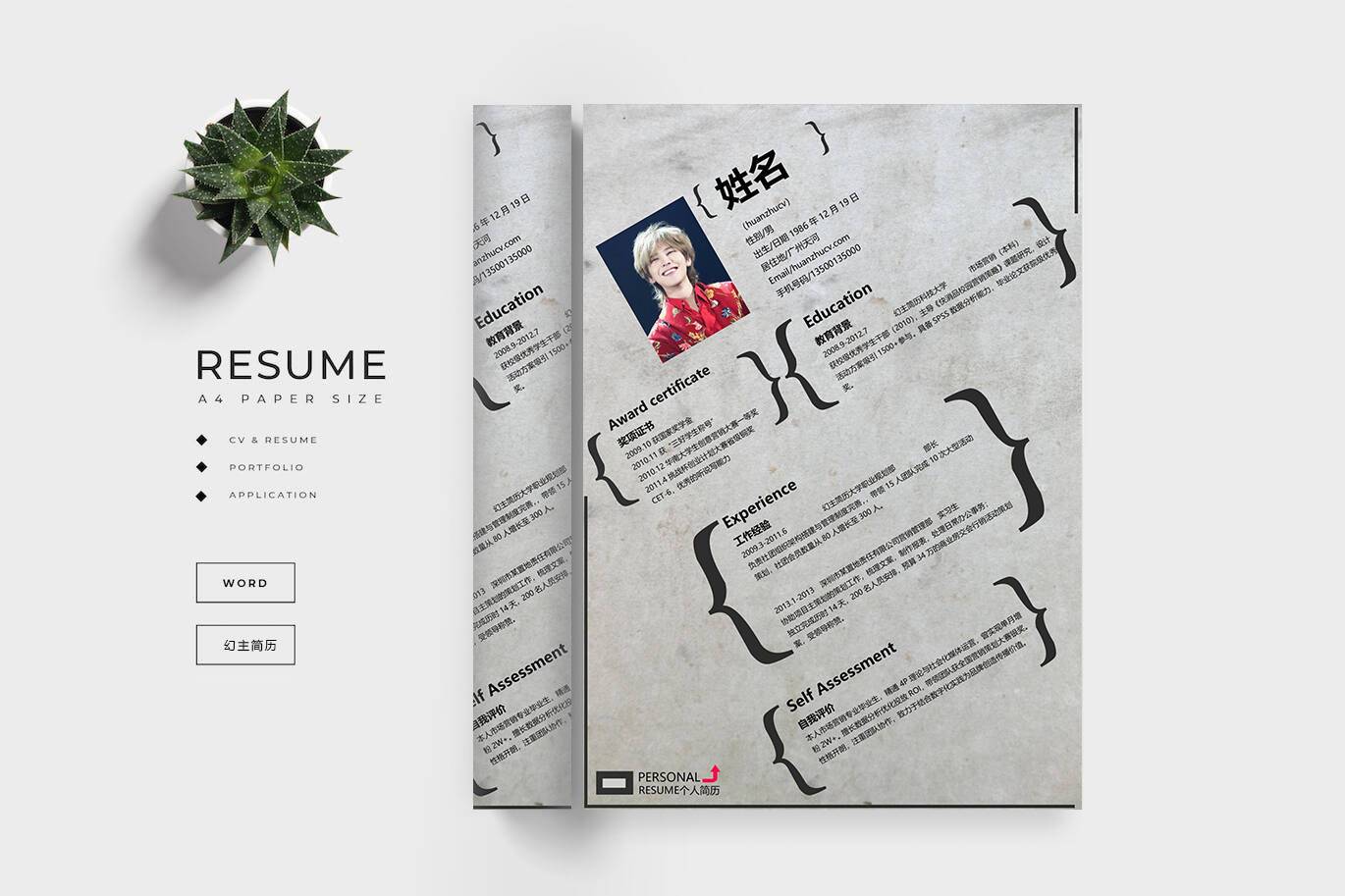 CY-00019黑色风格创意个性简历/