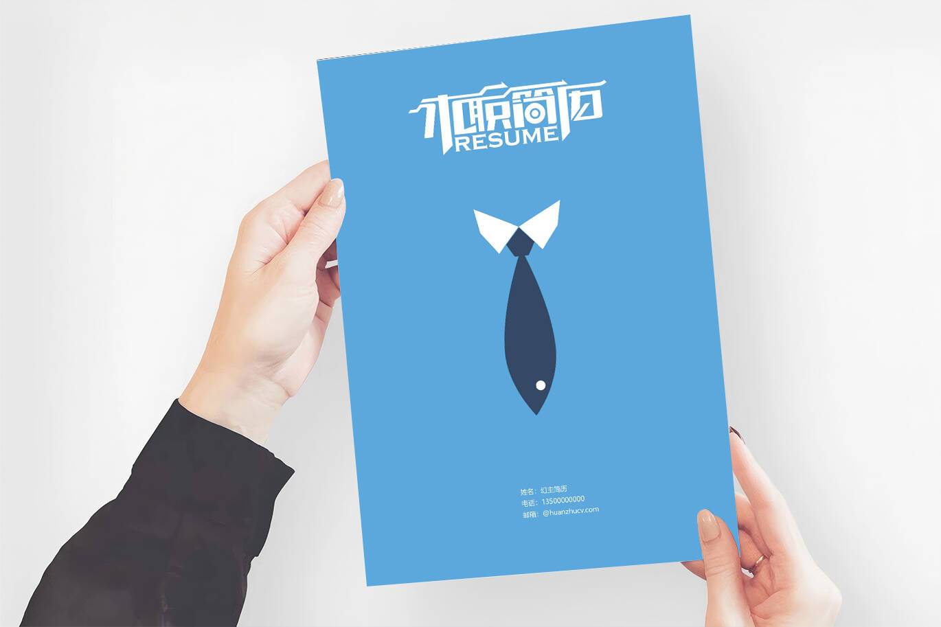 FMX-000145蓝色风大学生简历封面word/