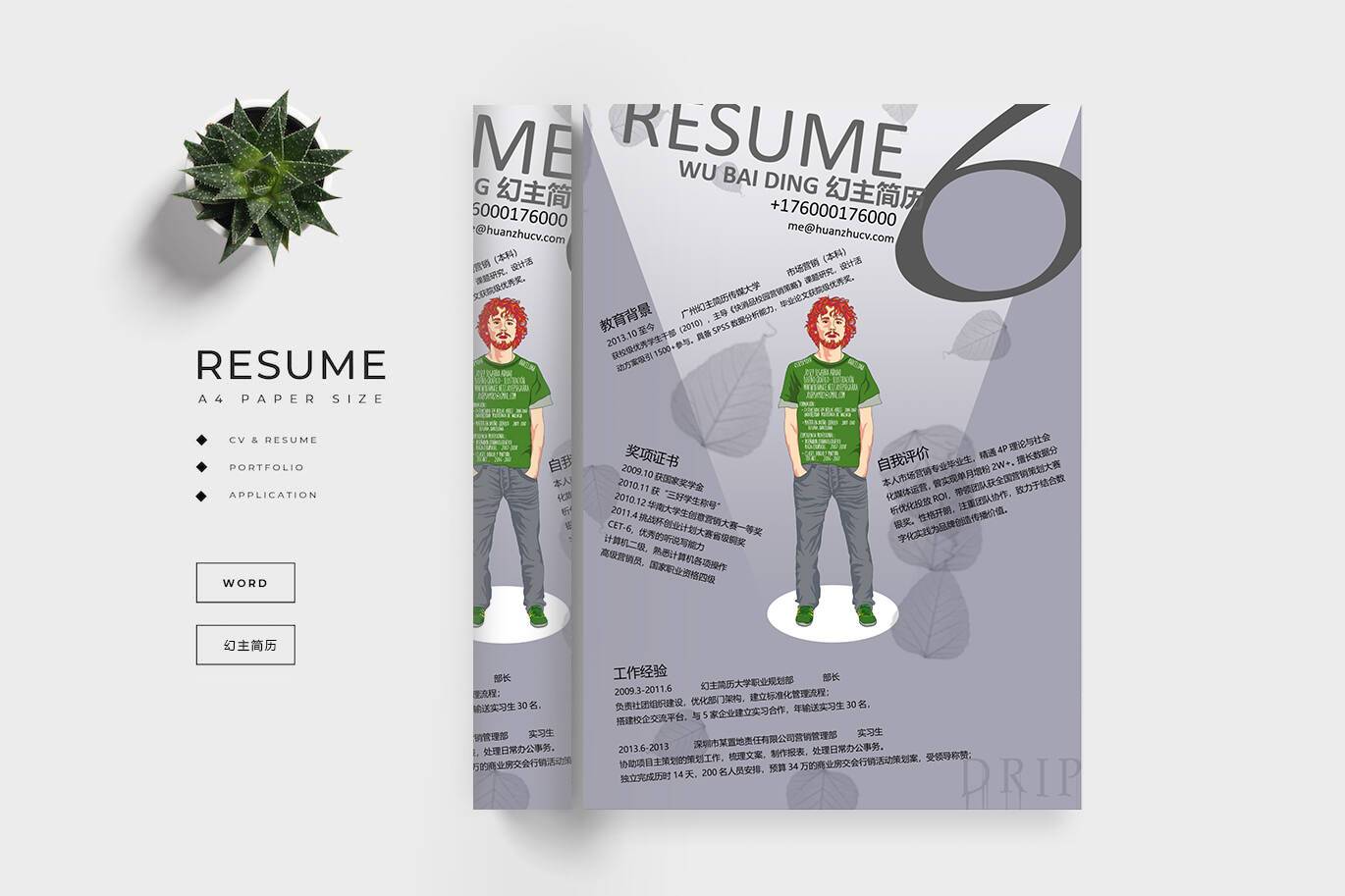 CY-00038音乐高材生创意简历模板word/