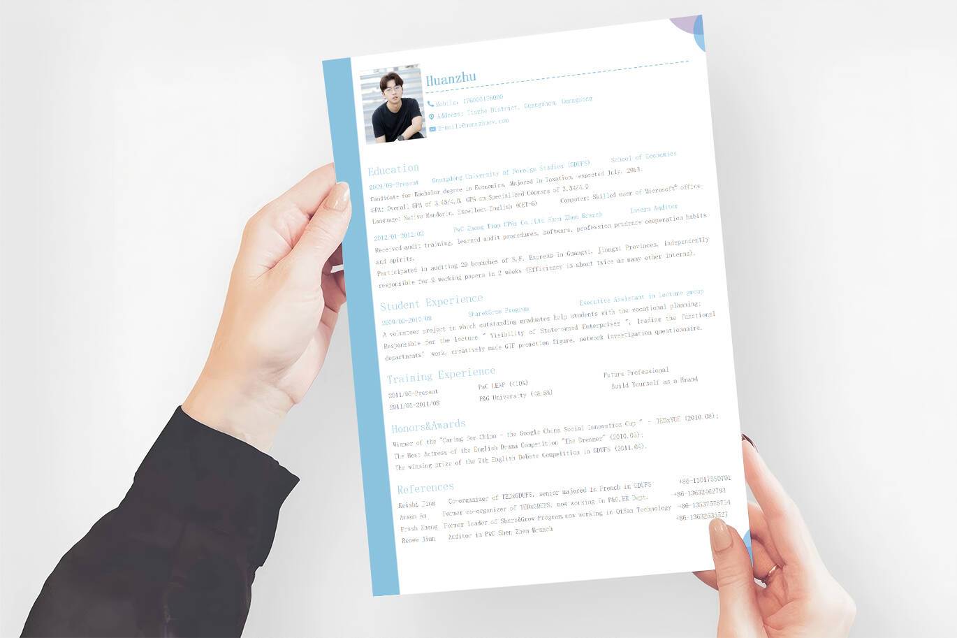 YWX-000017大学生求职英文简历模板/