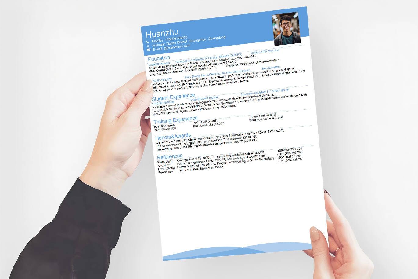 YWX-000084英文简历英语/