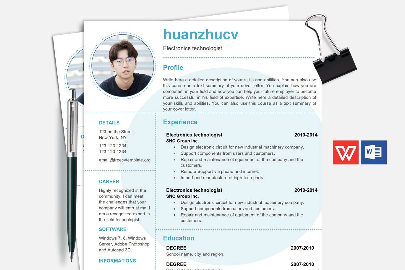 YWX-000081英文简历模板社招/