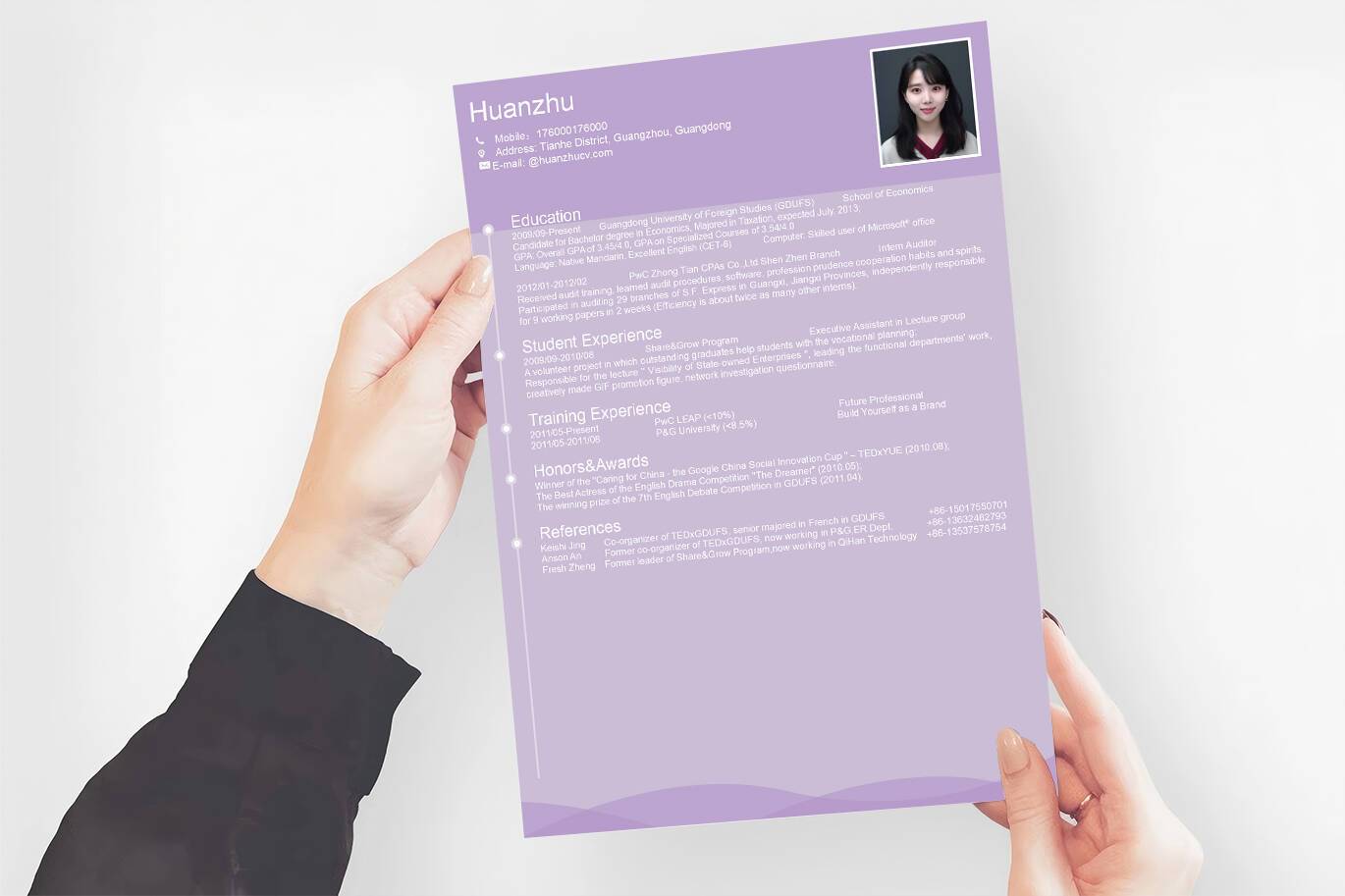 YWX-000075英文简历范例/