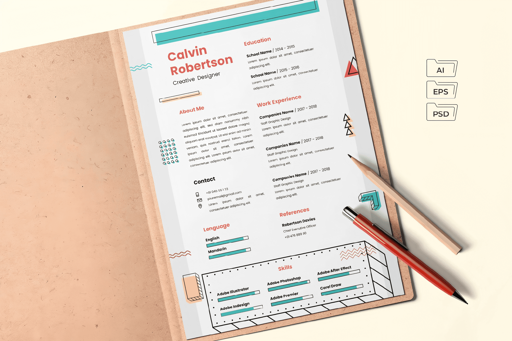 简约灰色风格英文简历模板