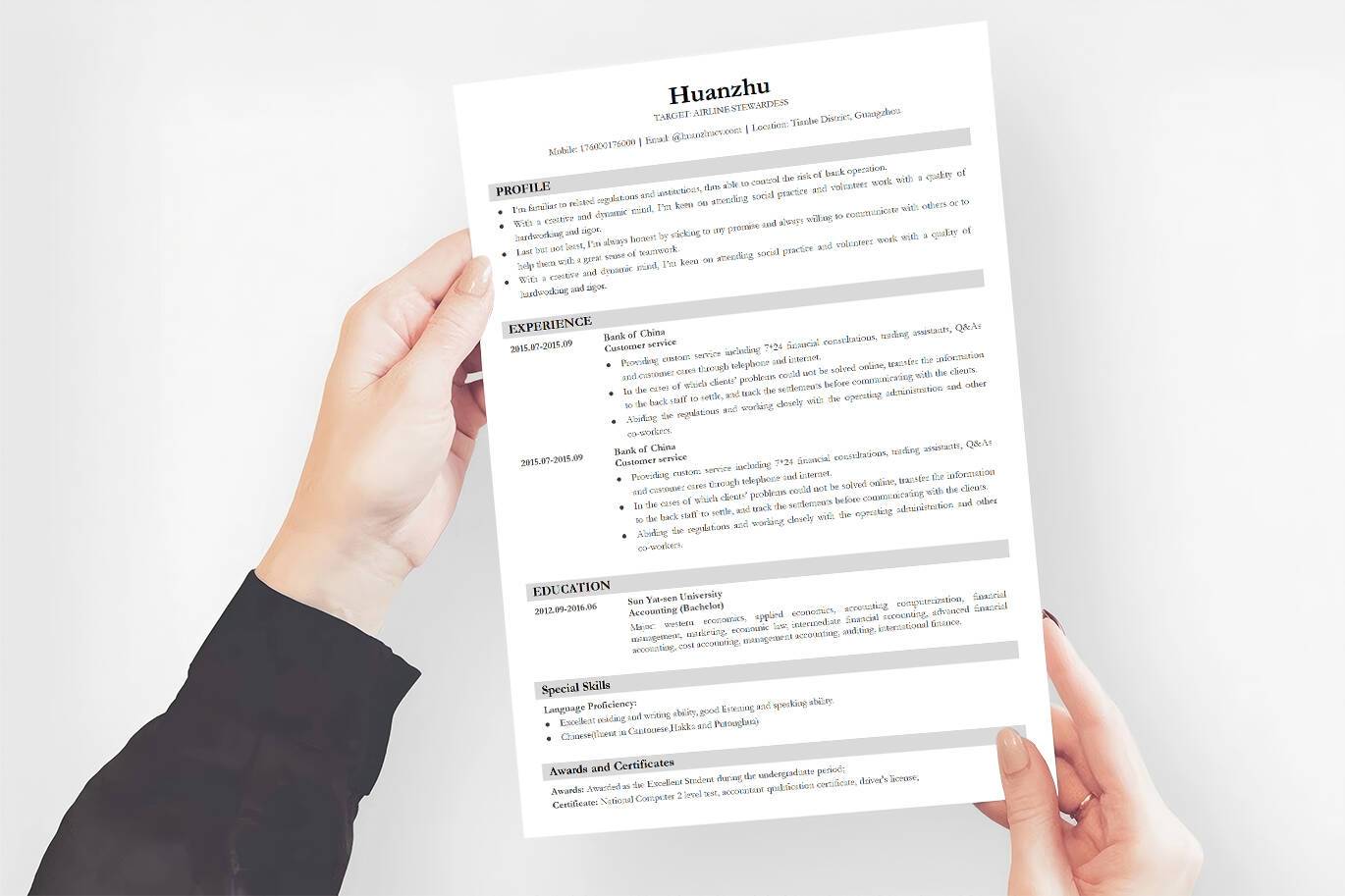 YWX-00007宝洁英文简历模板/