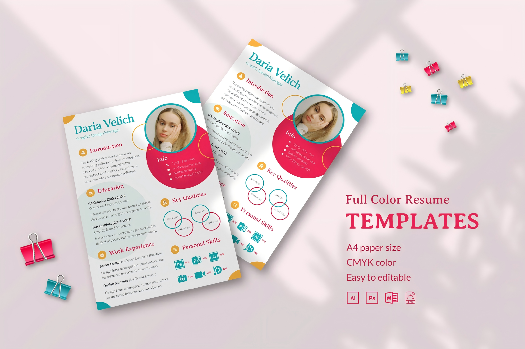 简约灰色风格英文简历模板