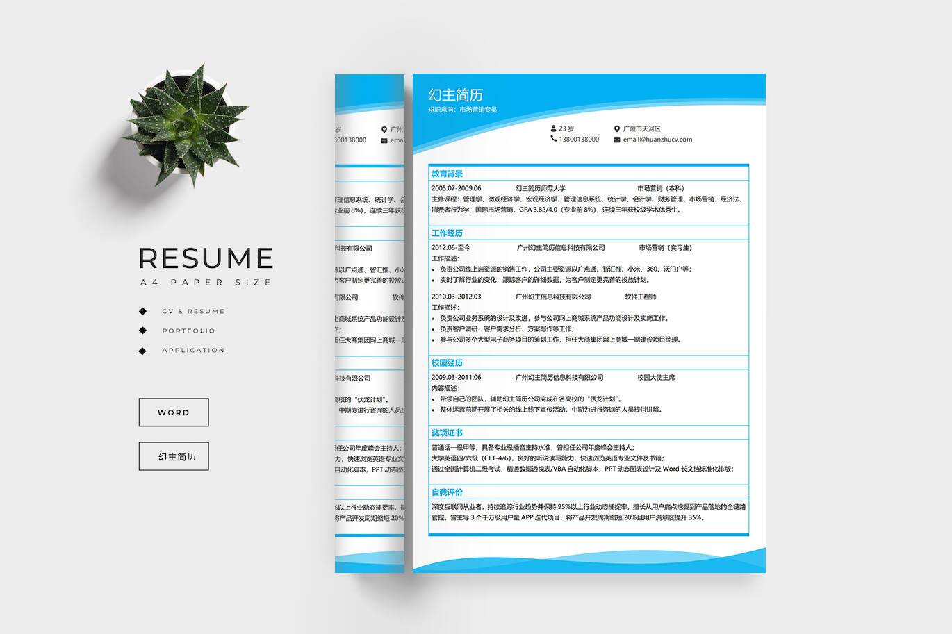 BGX-00014电子表格简历模板/