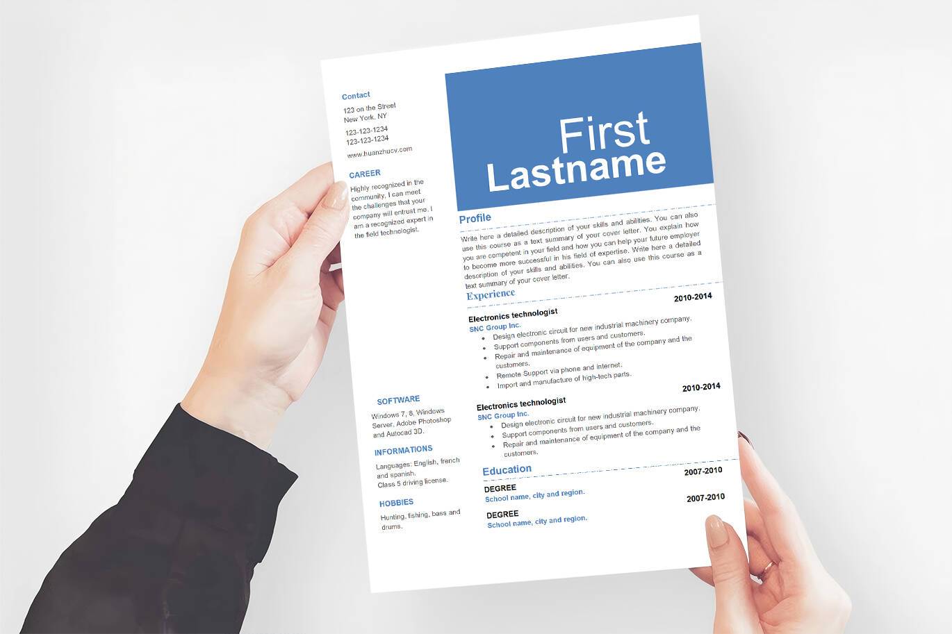 YWX-000086英文教师英文简历模板/