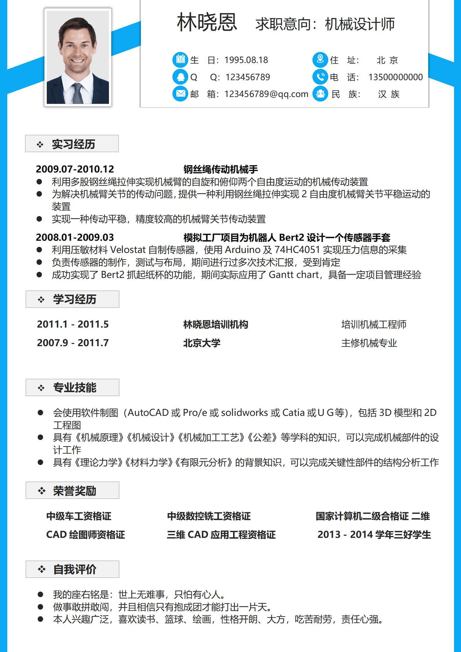 MX-3396工艺工程师产线简历模板/