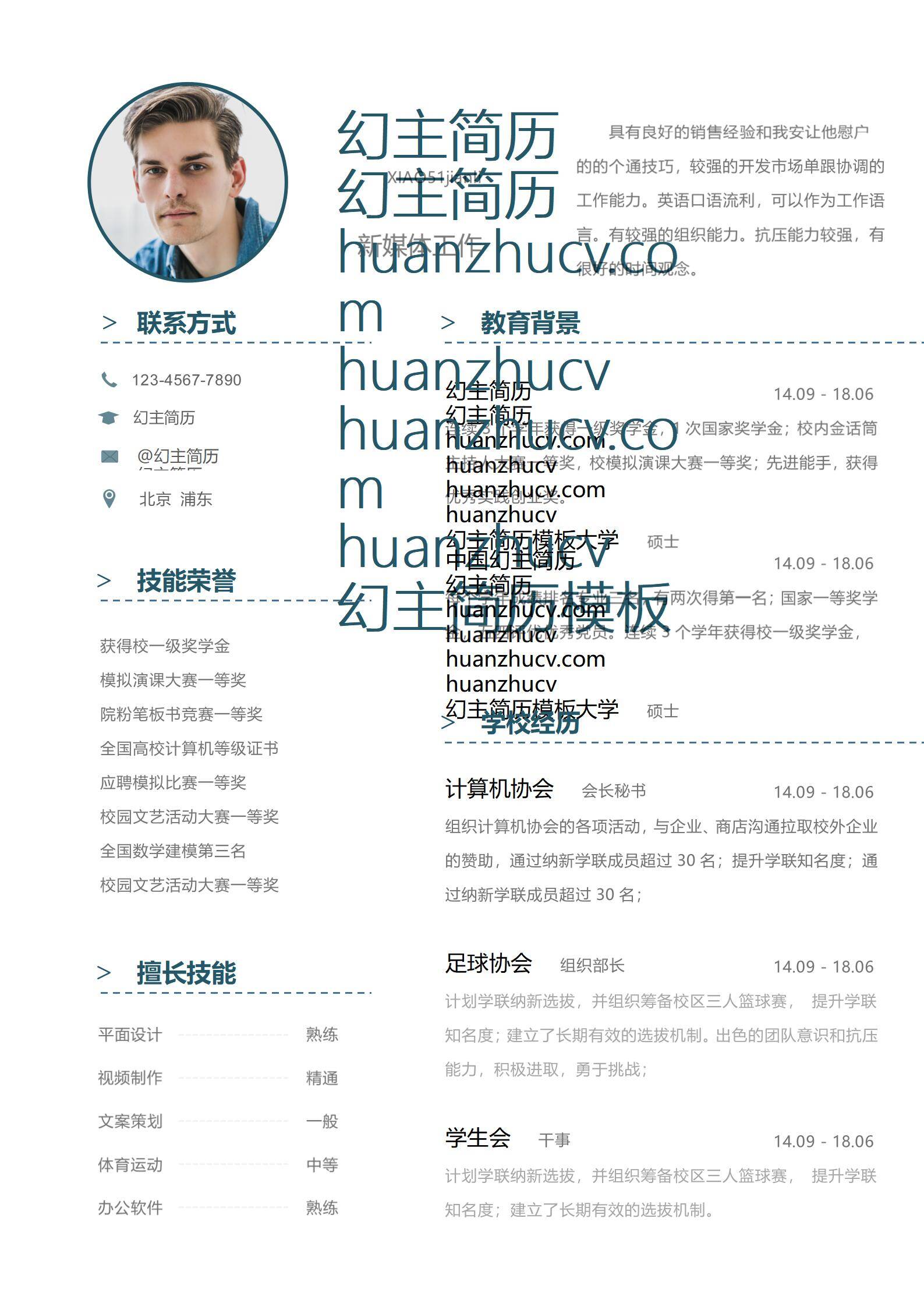 MX-1477设计行业硕士高排名简历模板/