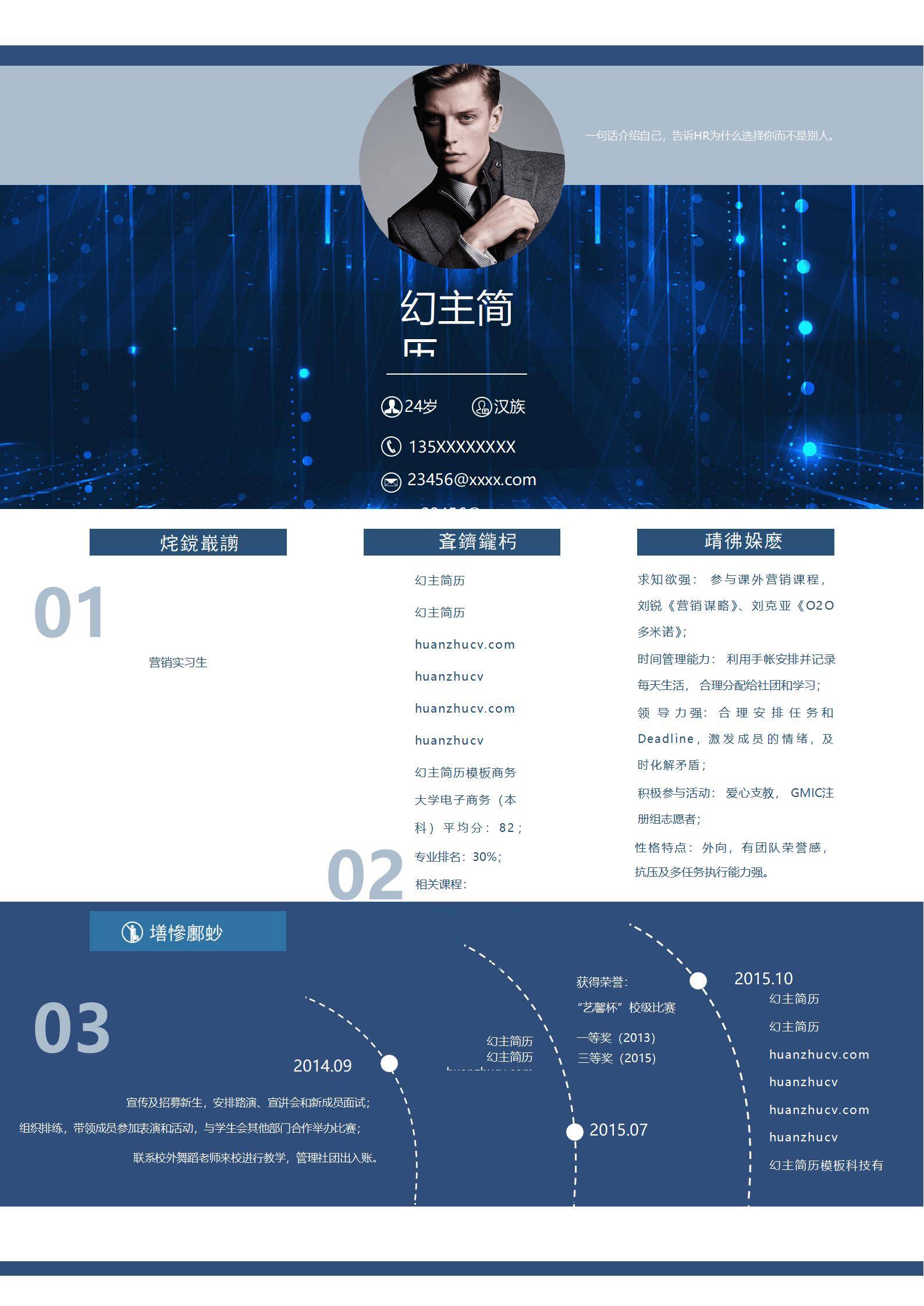 MX-2264COO十年工作经验硕士简历模板/