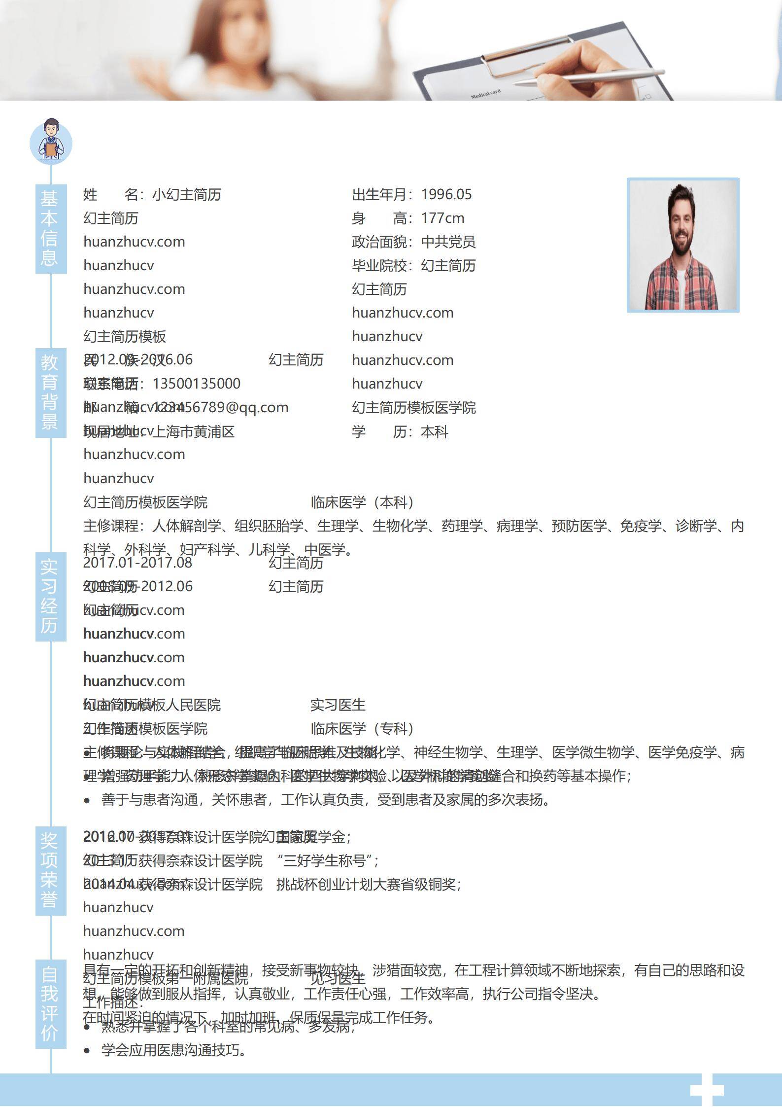 MX-0980临床医学优秀毕业生专业简历模板/