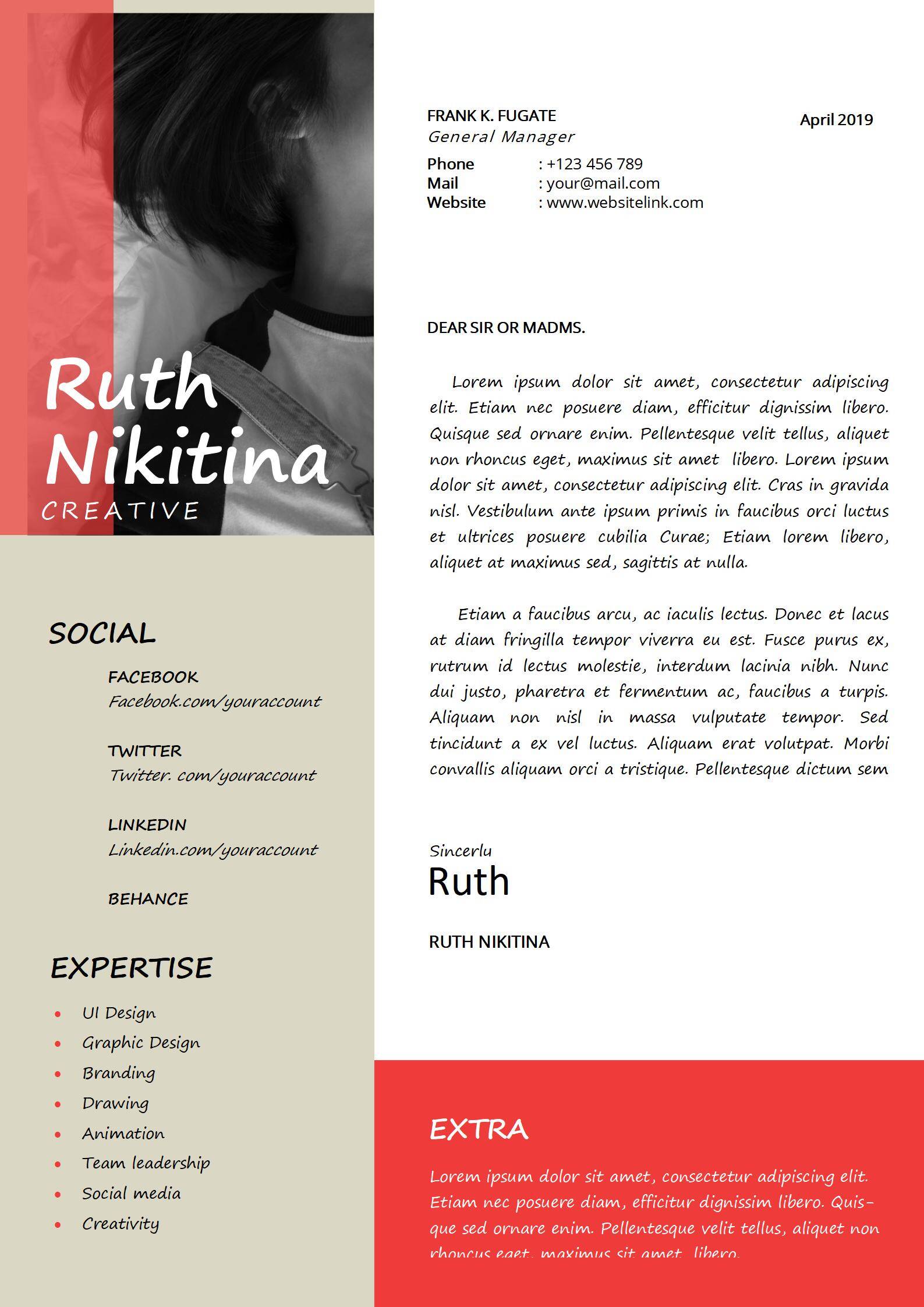 MX-0514创意行业视觉设计占位简历模板/