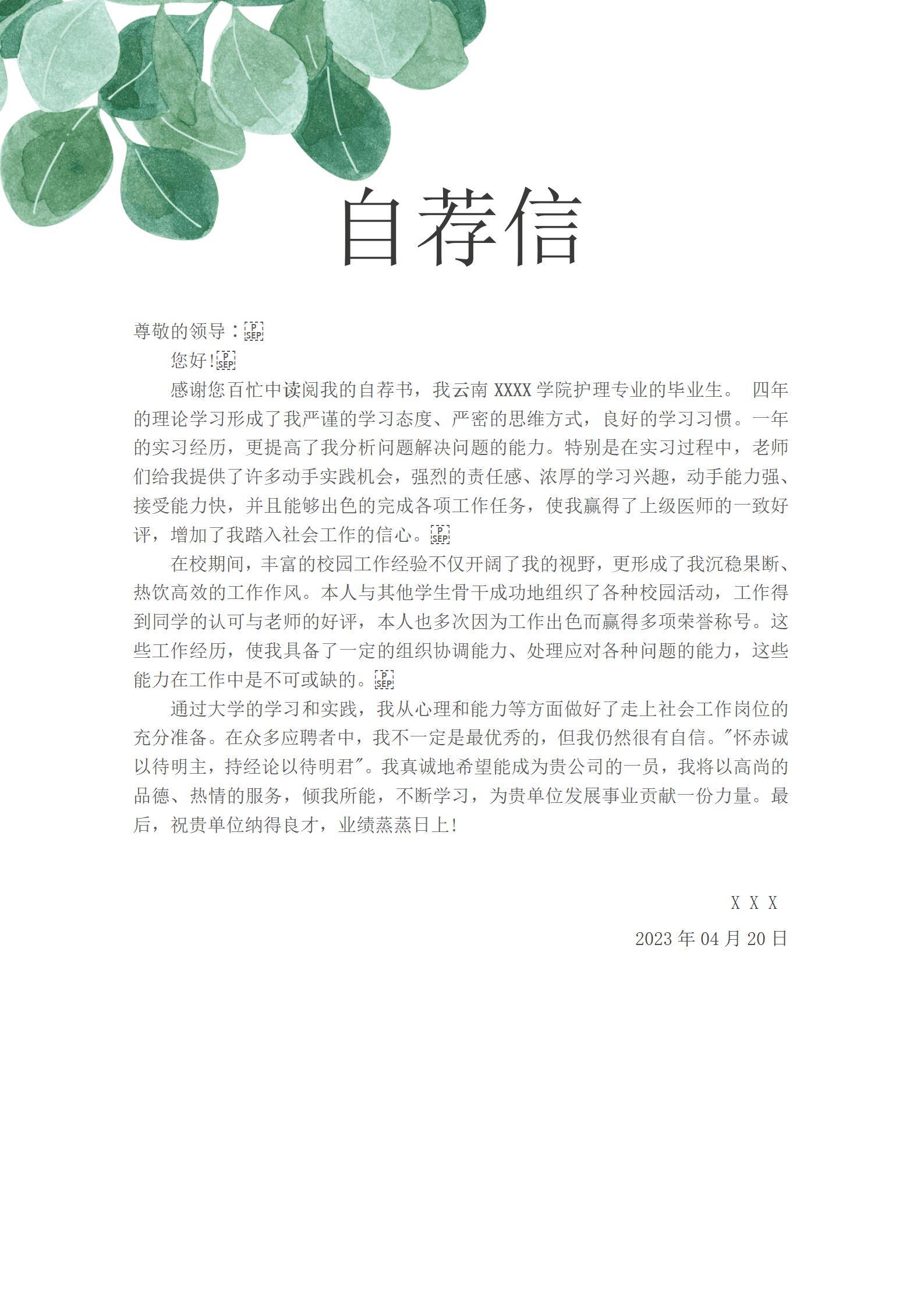 MX-4118护士应届生门诊急救实习简历模板/