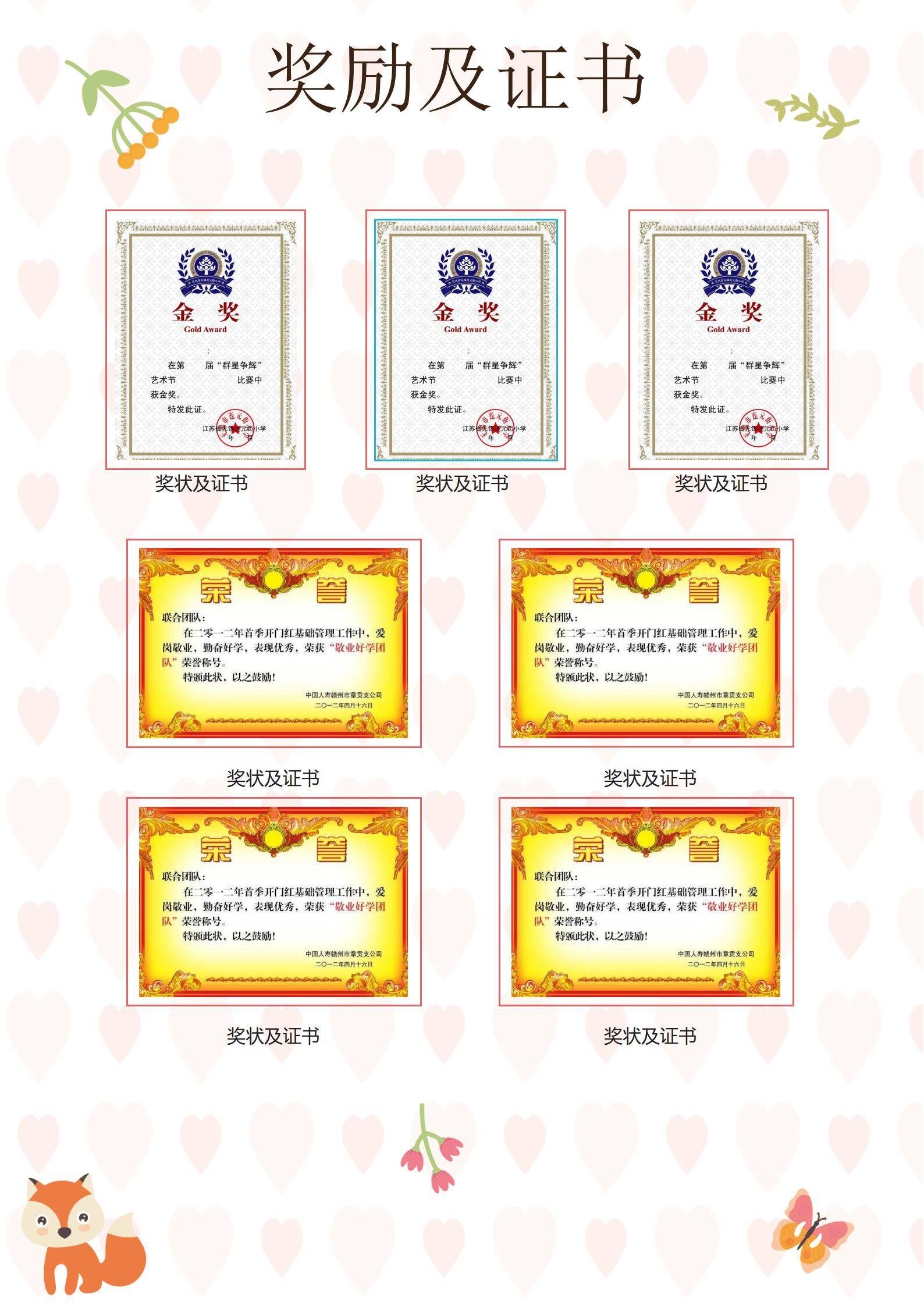 MX-0794含奖项推荐信的小升初自荐简历模板/