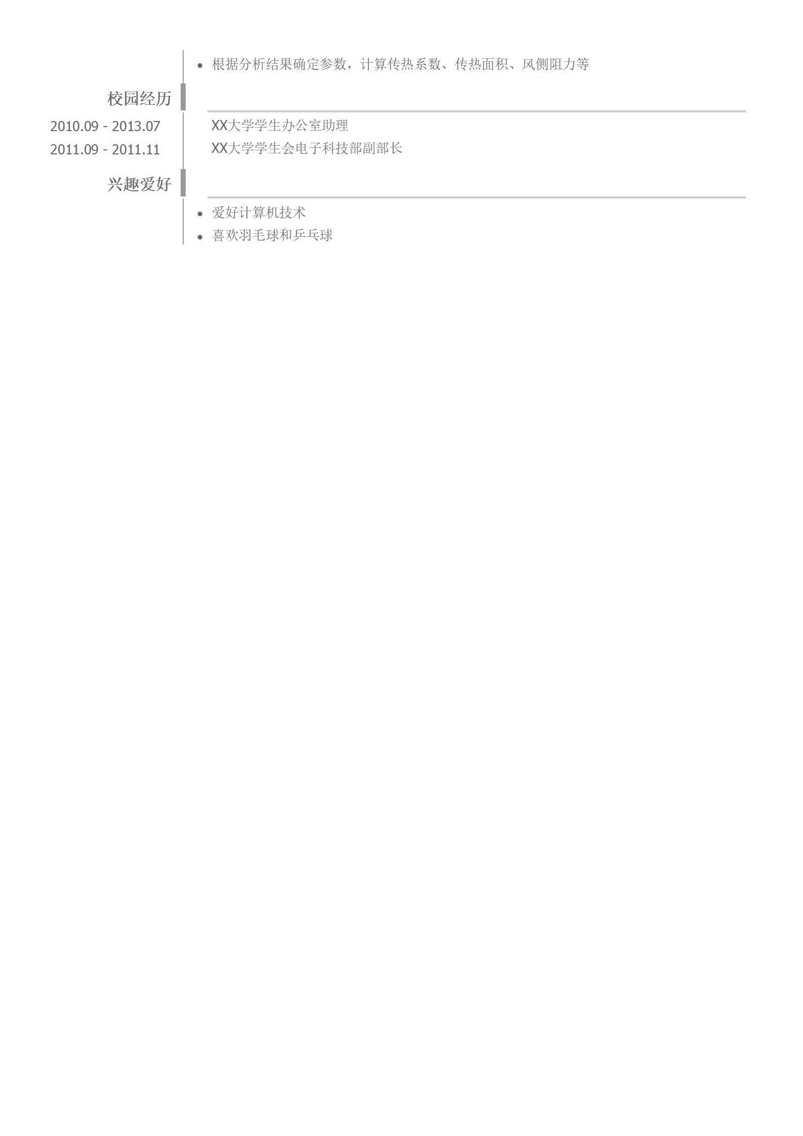 MX-2922锅炉设计工程师硕士简历模板/