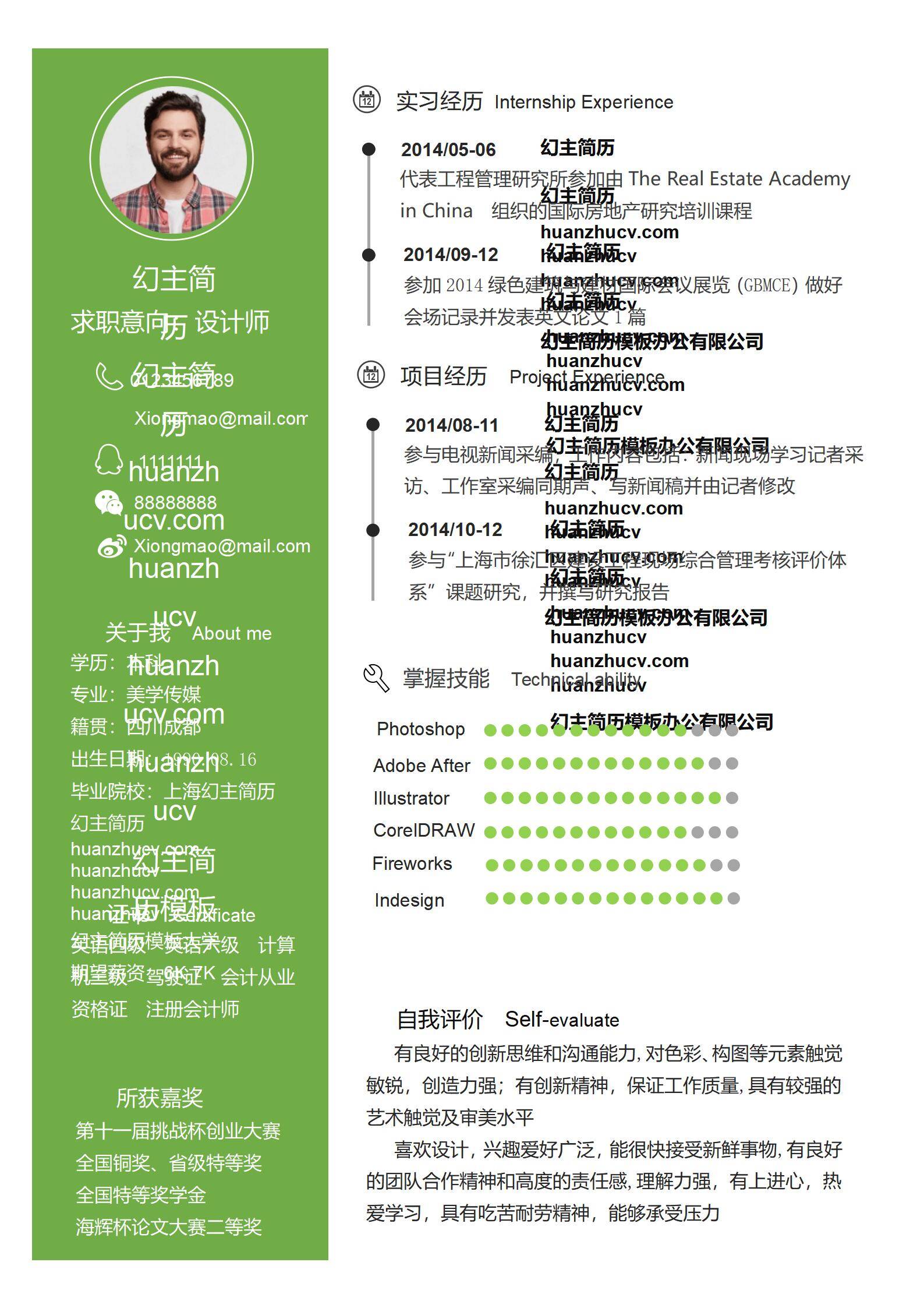 MX-0819国际会议并发表论文的设计师简历模板/